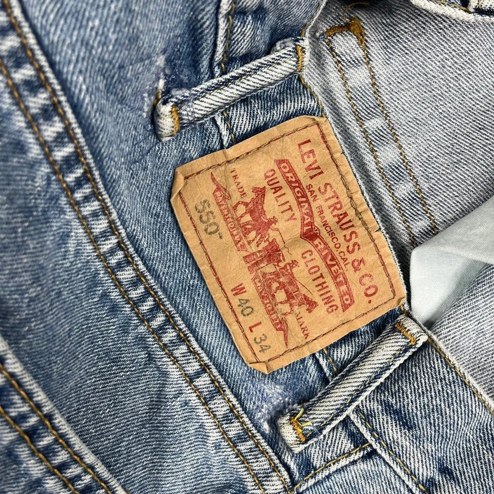 Levis 550 Jeans Mens Size 40x33 Blue‎ Relaxed Fit Tapered Classic Denim